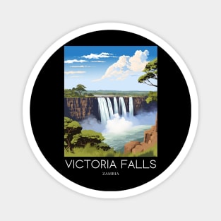 A Pop Art Travel Print of Victoria Falls - Zambia / Zimbabwe Magnet